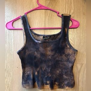 ribbed washed out tie dye tank